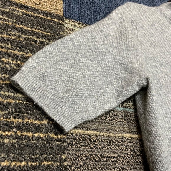 ADRIENNE VITTADINI Cashmere Womens LARGE Sweater Short Sleeve Gray Shirt Zip Up - Picture 4 of 11